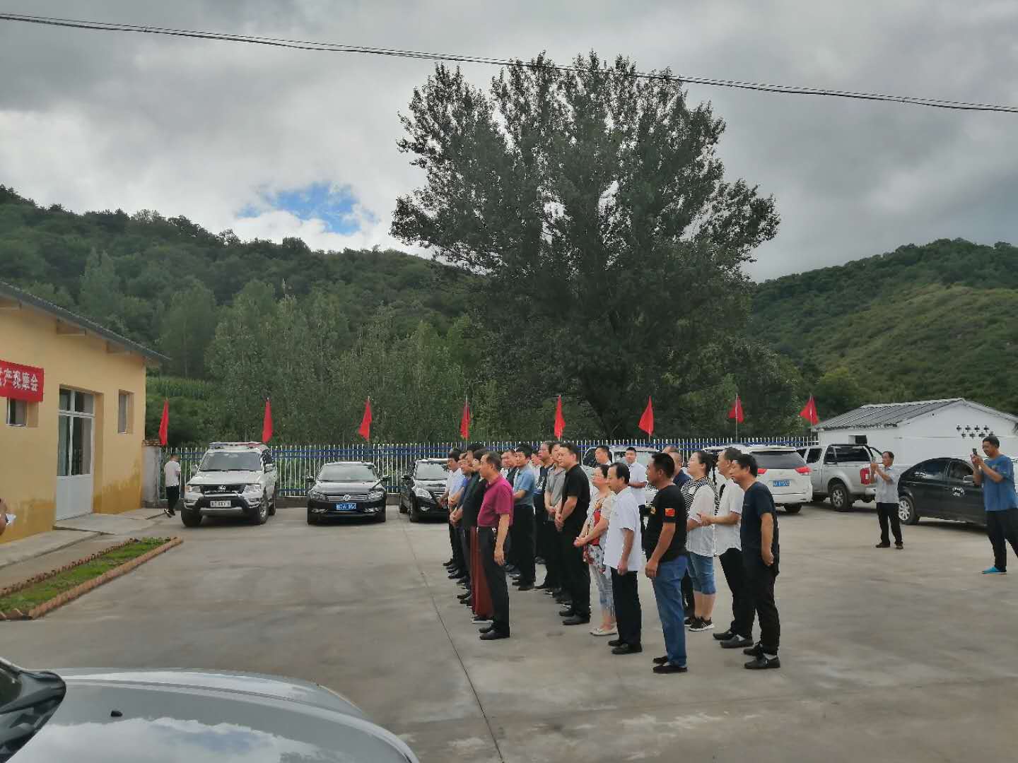 山西省唐城肉牛场扶贫项目--连翘杀青设备试产观摩会